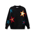 Black Multicolor Stars Crewneck
