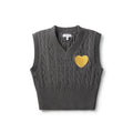 Charcoal Yellow Heart Sweater Vest