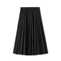 Black Pleated Elastic Waistband Skirt